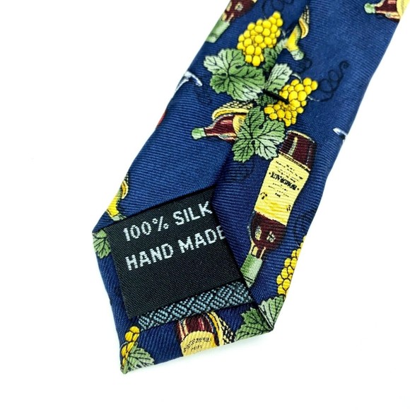 Utopia Men's Blue Tie Handmade Red Wine Chardonnay Grapes Novelty Necktie 58" - Picture 7 of 9